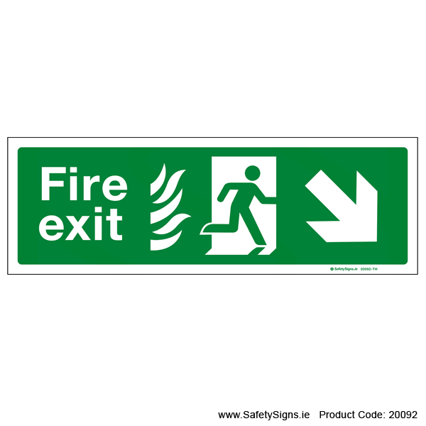 Fire Exit SG104 Arrow Down Right - 20092