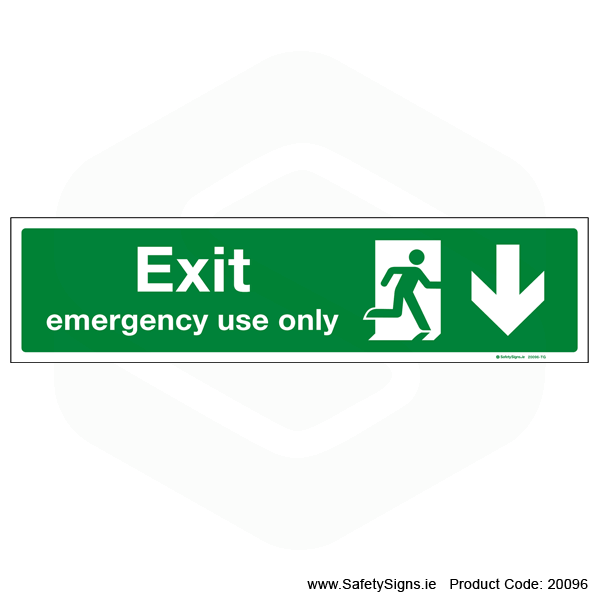 Exit Emergency Use SG107 Arrow Down - 20096