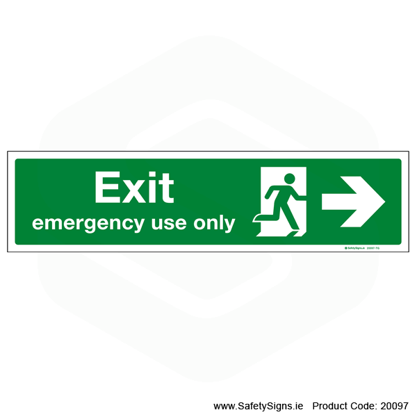 Exit Emergency Use SG107 Arrow Right - 20097