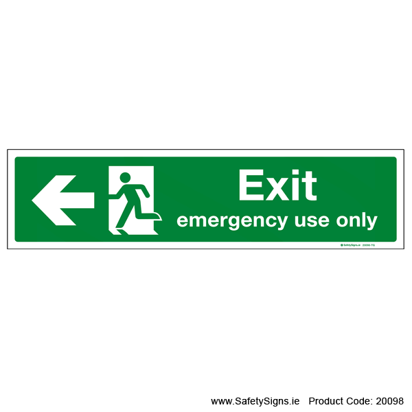 Exit Emergency Use SG107 Arrow Left - 20098