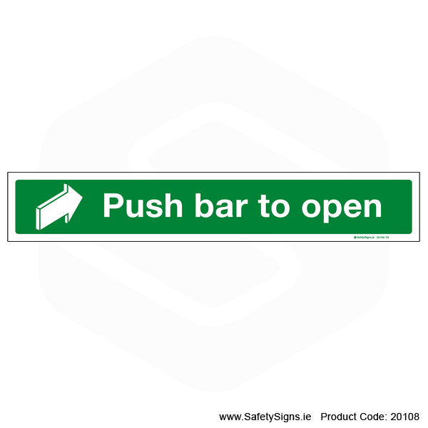 Push Bar to Open - 20108