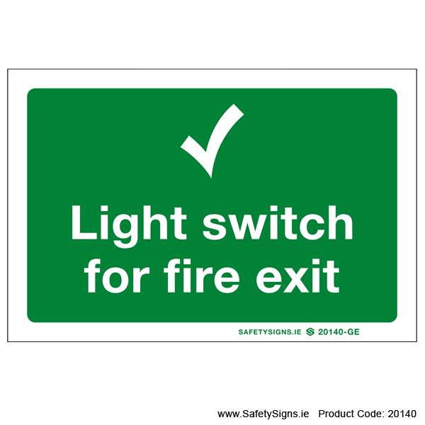 Light Switch for Fire Exit - 20140