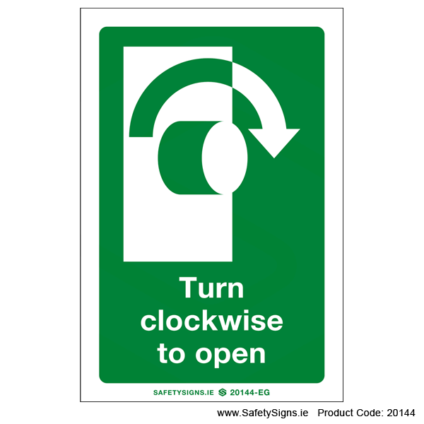 Turn Clockwise to Open - 20144