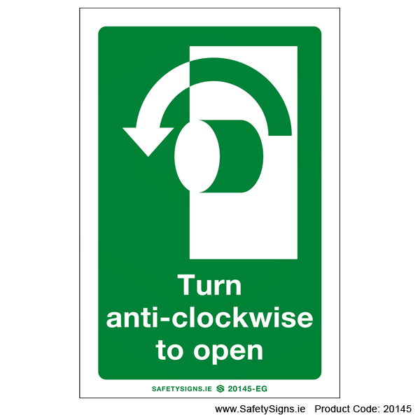 Turn Anti-Clockwise to Open - 20145