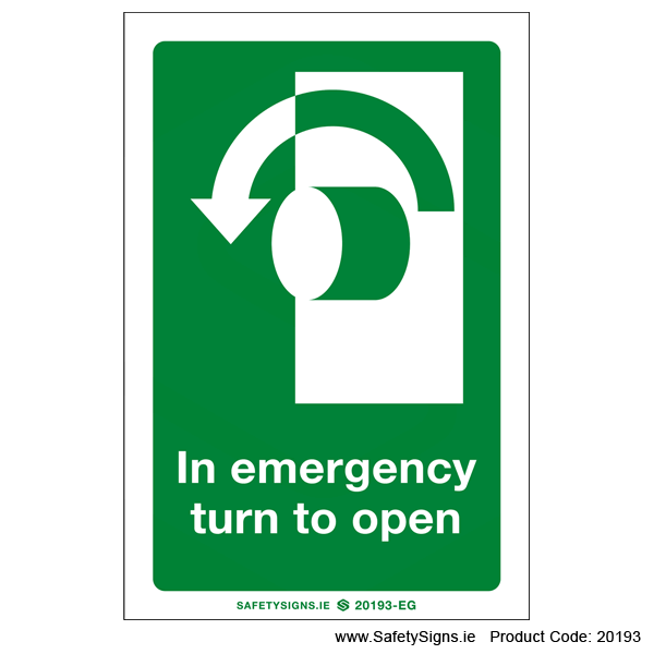 In Emergency Turn to Open - 20193