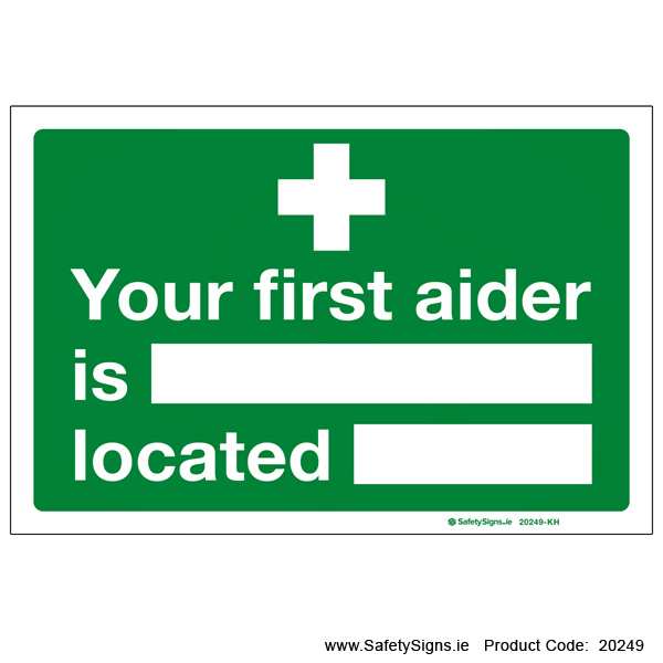 Your First Aider is located - 20249