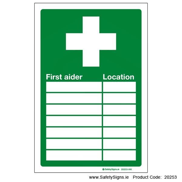 First Aider Locations - 20253