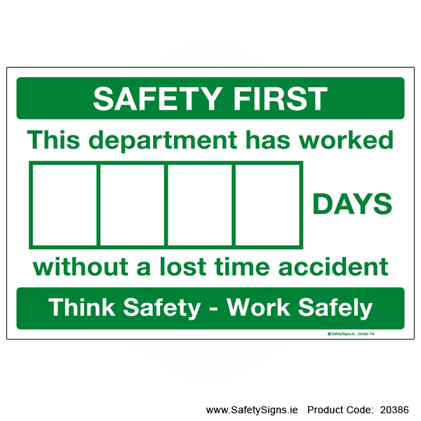 Number of Days Since Last Accident (Department) - 20386