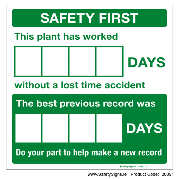 Number of Days Since Last Accident (Factory) - 20391