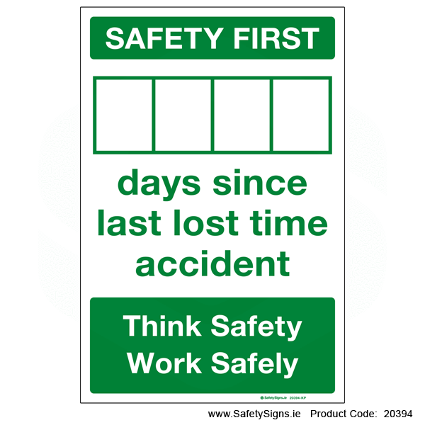 Number of Days Since Last Lost Time Accident - 20394