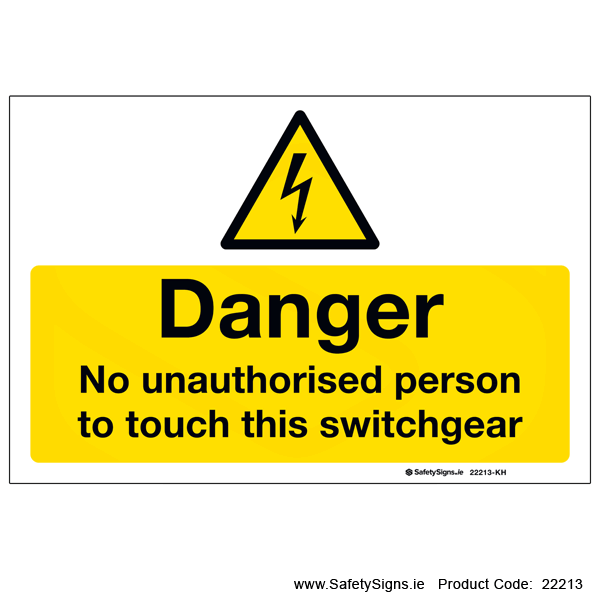 Do not Touch Switchgear - 22213