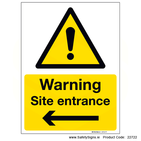 Site Entrance - Left Arrow - 22722