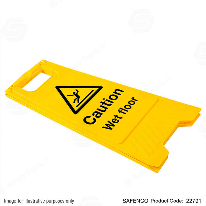 Caution wet floor sign stand flat