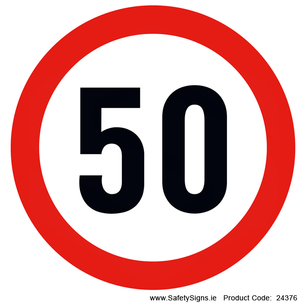 Vehicle Speed Limitation - 50kmh (Circular)- 24376