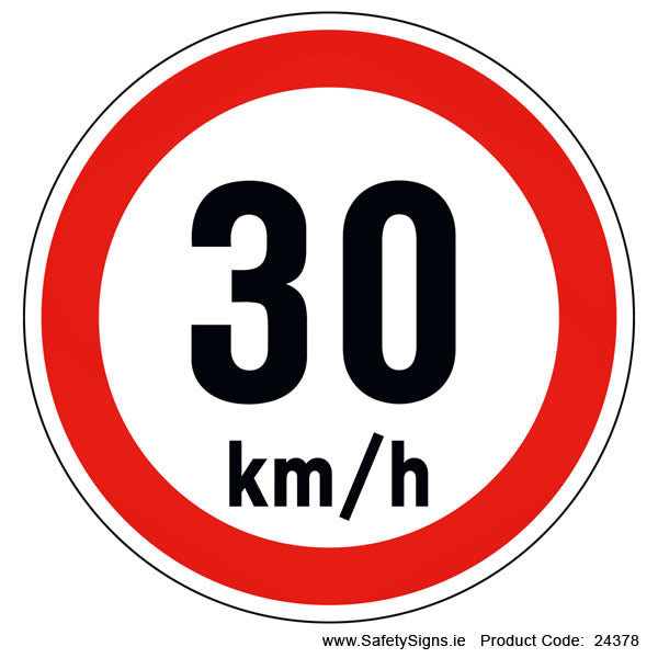 Vehicle Speed Limitation - 30kmh (Circular)- 24378