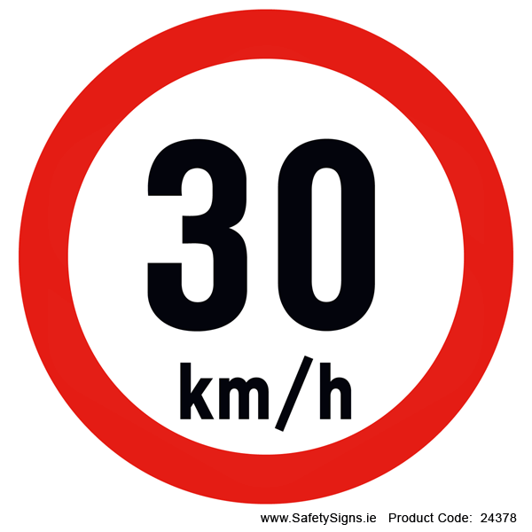 Vehicle Speed Limitation - 30kmh (Circular)- 24378