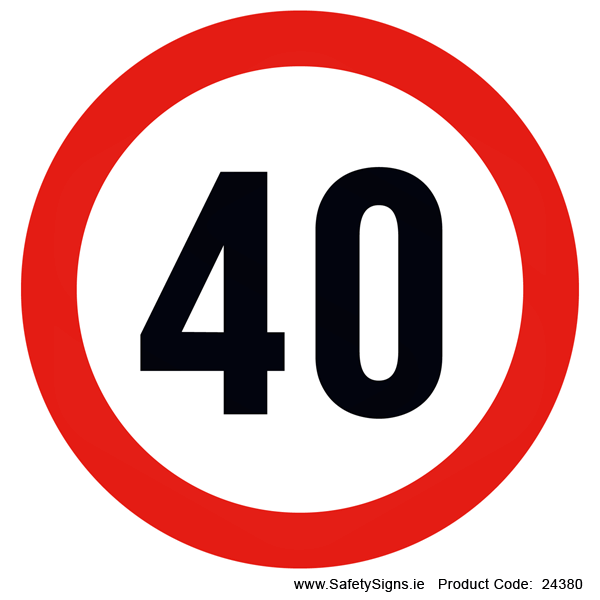Vehicle Speed Limitation - 40kmh (Circular)- 24380