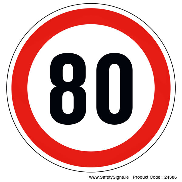 Vehicle Speed Limitation - 80kmh (Circular)- 24386