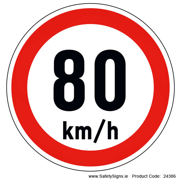 Vehicle Speed Limitation - 80kmh (Circular)- 24386