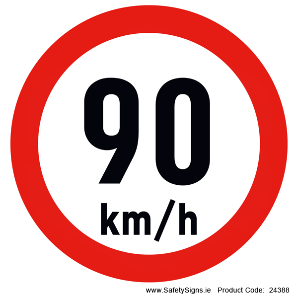 Vehicle Speed Limitation - 90kmh (Circular)- 24388