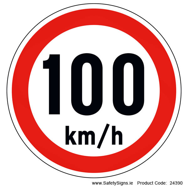 Vehicle Speed Limitation - 100kmh (Circular)- 24390