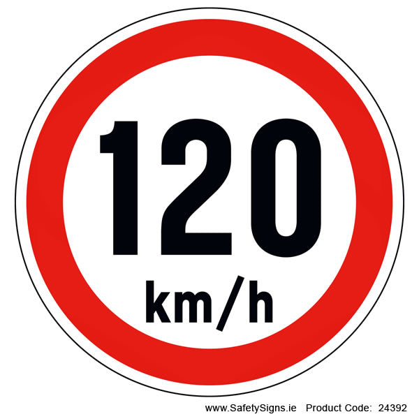 Vehicle Speed Limitation - 120kmh (Circular)- 24392