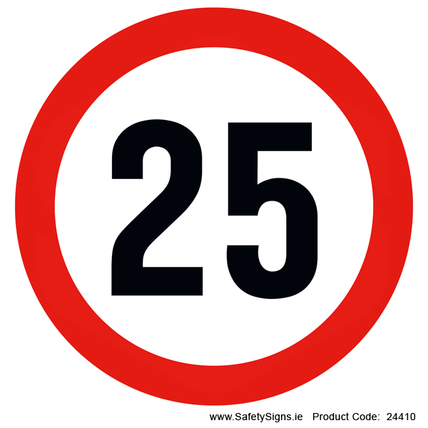 Vehicle Speed Limitation - 25kmh (Circular)- 24410