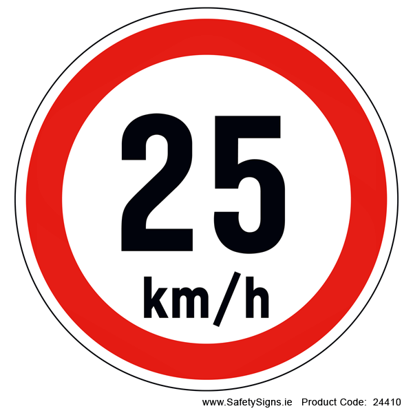 Vehicle Speed Limitation - 25kmh (Circular)- 24410