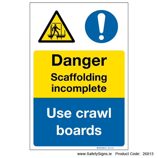 Scaffolding Incomplete - Use Crawl Boards - 26013