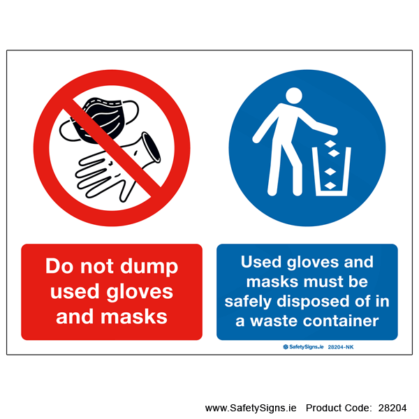 Dispose of Gloves and Masks Safely - 28204
