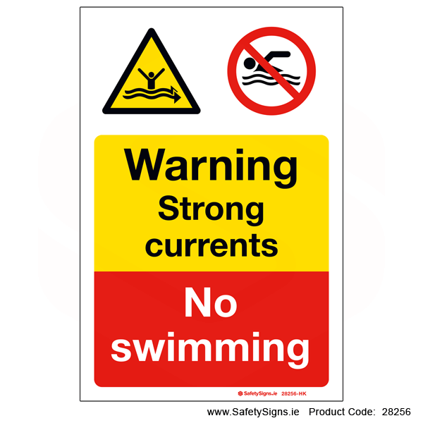 Strong Currents No Swimming - 28256