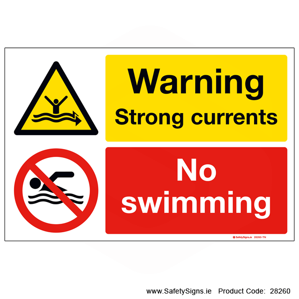Strong Currents No Swimming - 28260