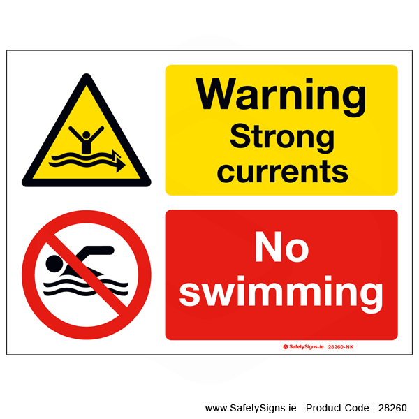Strong Currents No Swimming - 28260