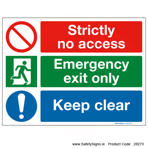 No Access - Emergency Exit Only - 28273