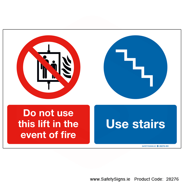 Do not use Lift in event of Fire - 28276