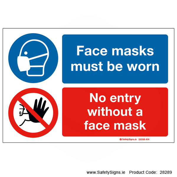 Face Masks Must be Worn - 28289