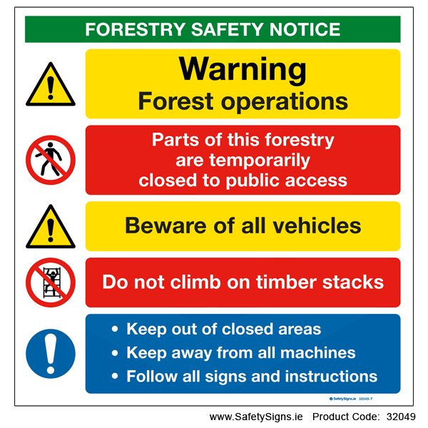 Forestry Safety Notice - 32049
