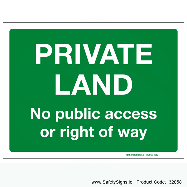 Private Land No Right of Way - 32058
