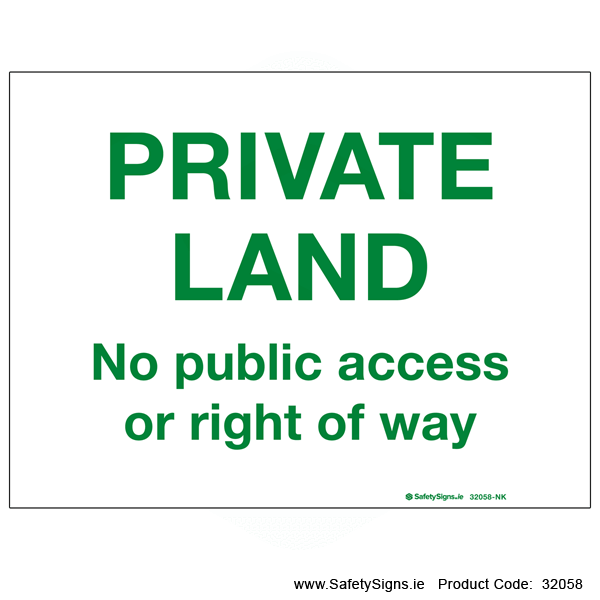 Private Land No Right of Way - 32058