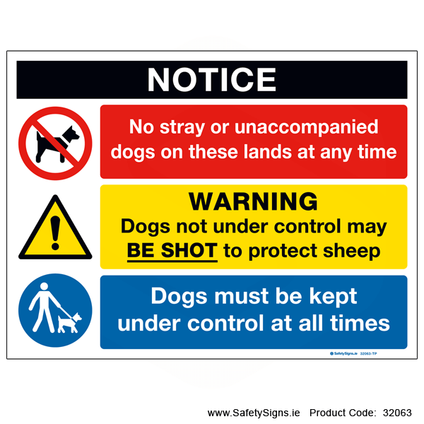 Stray Dogs may be Shot - Sheep Protection - 32063