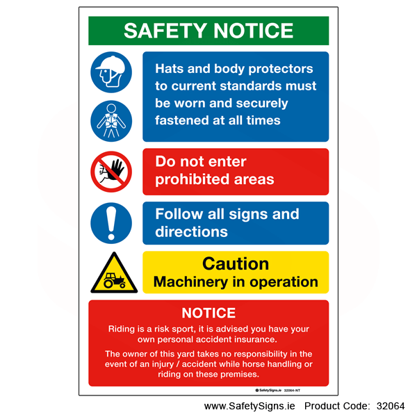 Equestrian Safety Notice - 32064