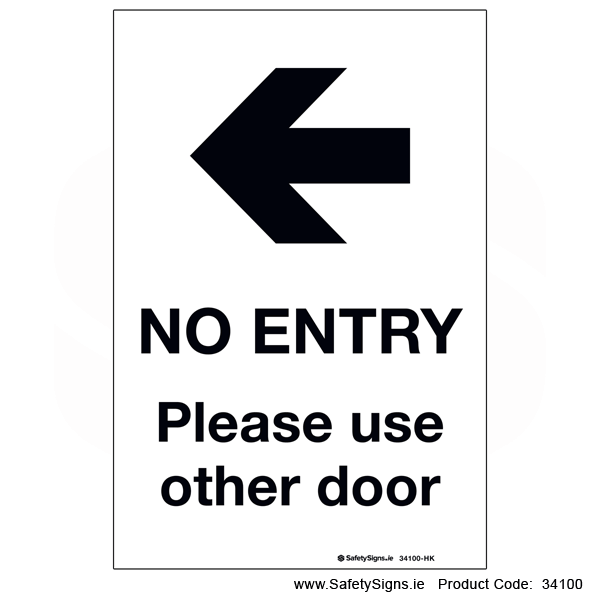 No Entry - Arrow Left - 34100