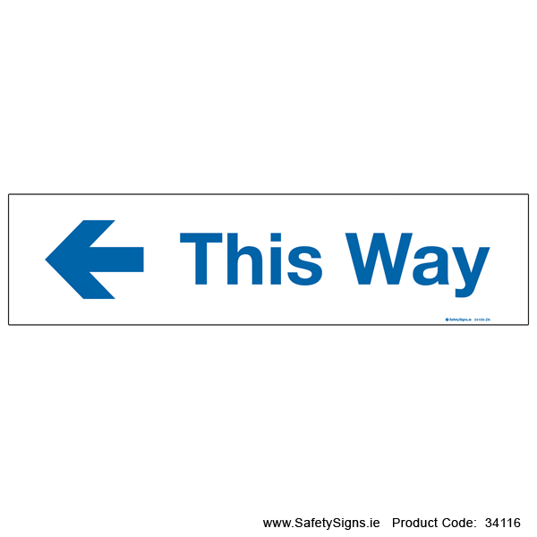 This Way - Arrow Left - 34116