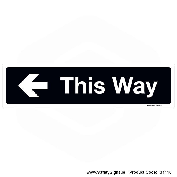 This Way - Arrow Left - 34116
