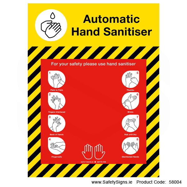 Hand Sanitiser - Panel with Dispenser - 58004