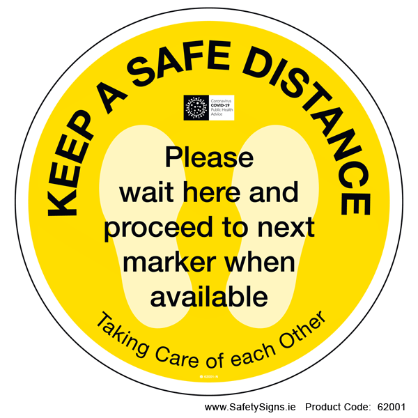 Keep a Safe Distance - FloorSign (Circular) - 62001
