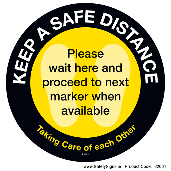 Keep a Safe Distance - FloorSign (Circular) - 62001