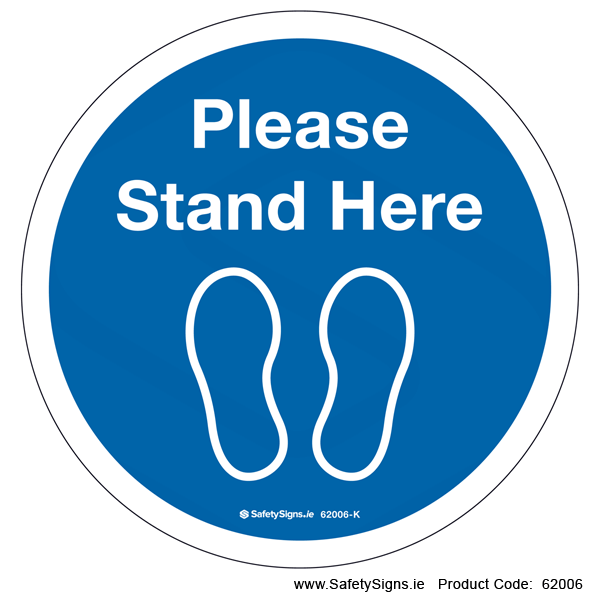 Please Stand Here - FloorSign (Circular) - 62006