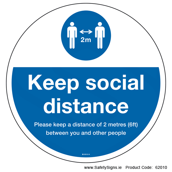 Keep Social Distance - FloorSign (Circular) - 62010
