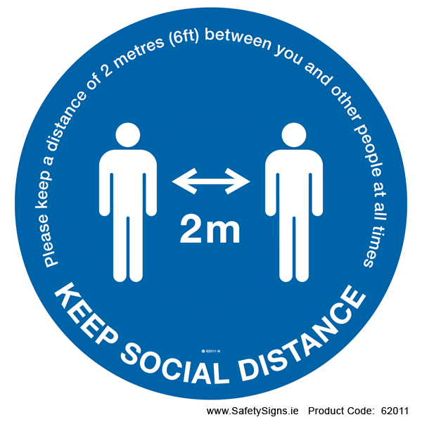 Keep Social Distance - FloorSign (Circular) - 62011